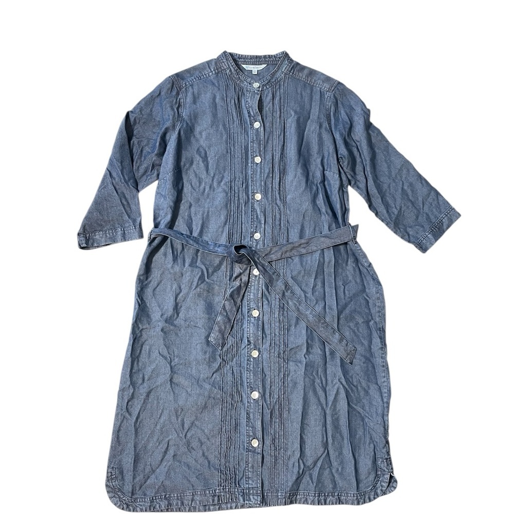 TravelSmith Chambray Button-Front Midi Dress Size Large
